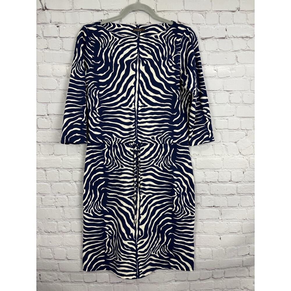 J McLaughlin Womens Zebra Print Catalina Cloth Dress Small Nautical Office